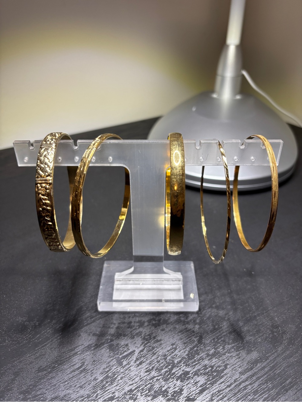 Gold-Tone Women's Bangle Bracelet Set - Classic Stackable Styles